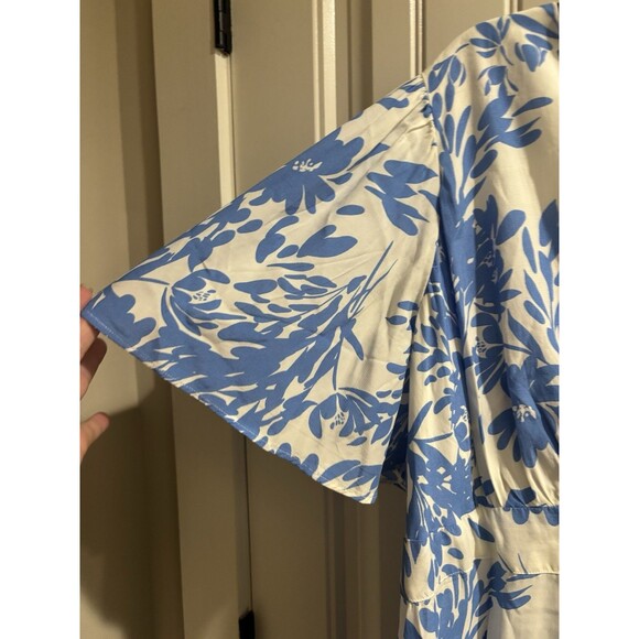 A New Day Women’s Plus Sz 18 Blue/white Floral Maxi Dress NWT - Picture 3 of 4